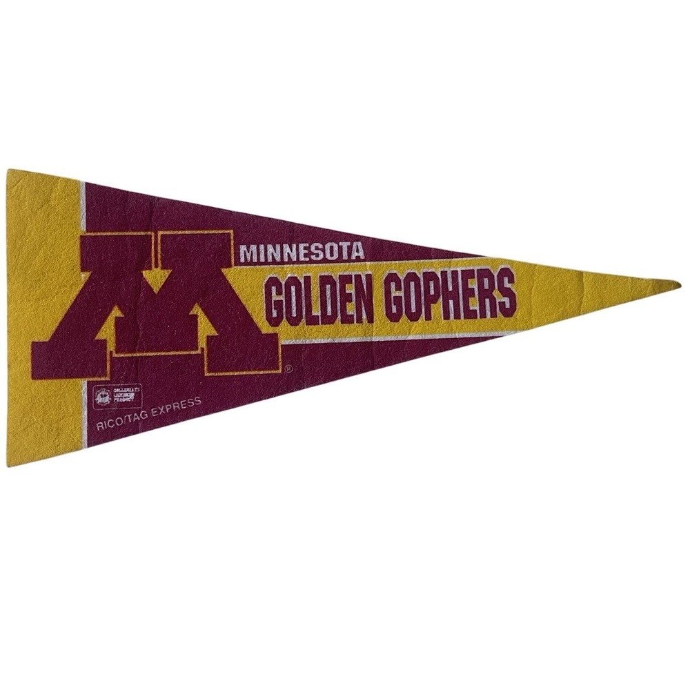 Minnesota Gophers‎ Vintage NHL Hockey Mini Pennant 9"x4" Felt Banner Flag